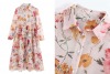 Solid Cami Top & Floral Print Shirt Dress